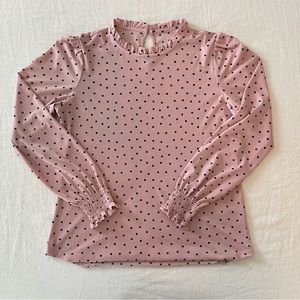 Pink polka dot blouse size S/M